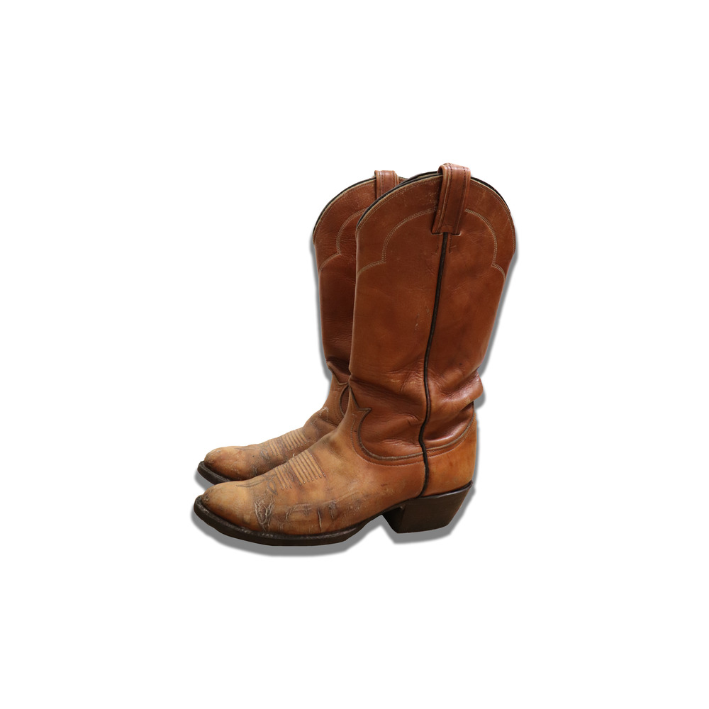 Tony Lama Cowboy Boots Brown Size 8-8.5